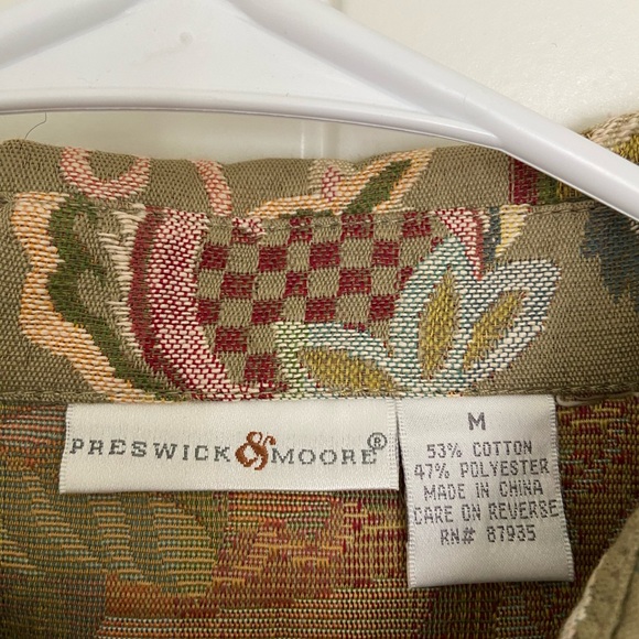 EUC Vintage Preswick & Moore women’s multicolor floral embroidered button jacket - Picture 4 of 7